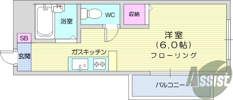 西向き、ペット相談、洋室6.5帖、バストイレ別