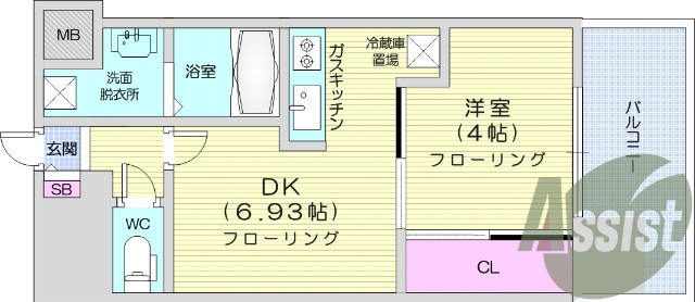 １ＤＫ、浴室乾燥、モニタ付きインターフォン、システムキッチン