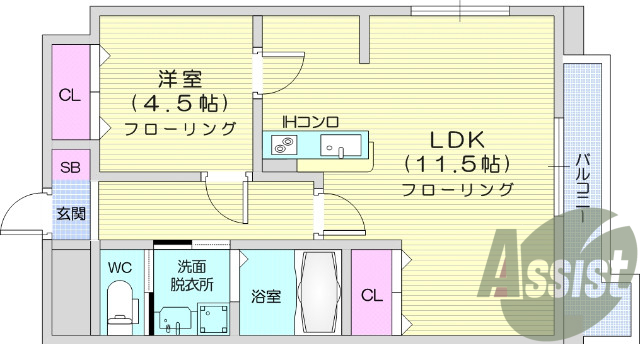 インターネット無料、システムキッチン、宅配ボックス、