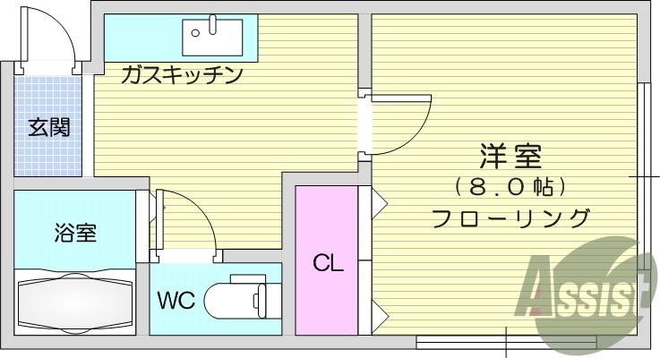 １DK、ネット無料、エアコン、モニターホン