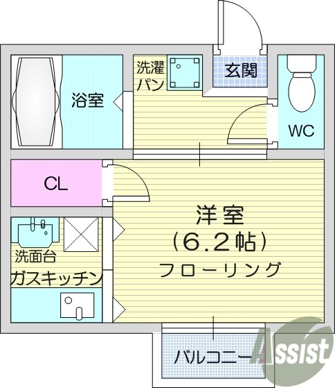 ロフト付き、1K、独立洗面台付き、バストイレ別