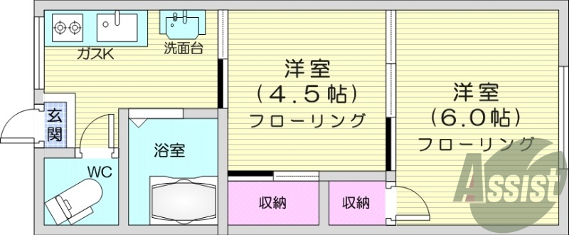 ２K、収納、カメラインターホン、BT別、エアコン