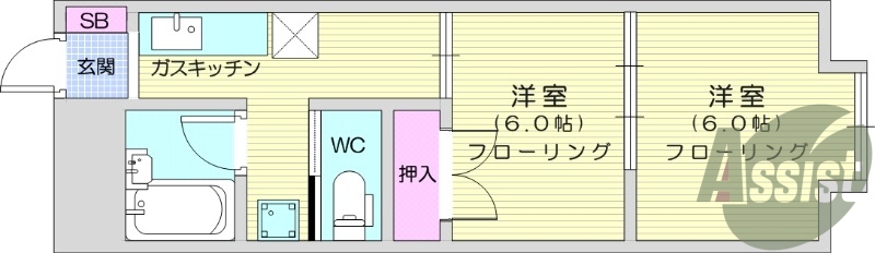 2K、浴室乾燥機、ウォシュレット、駐車場無料。