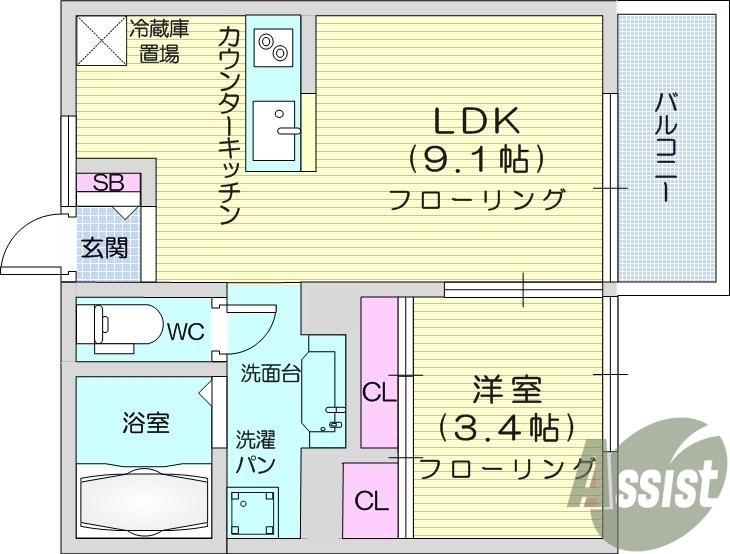 １LDK、TVモニターホン、エアコン付き、インターネット無料