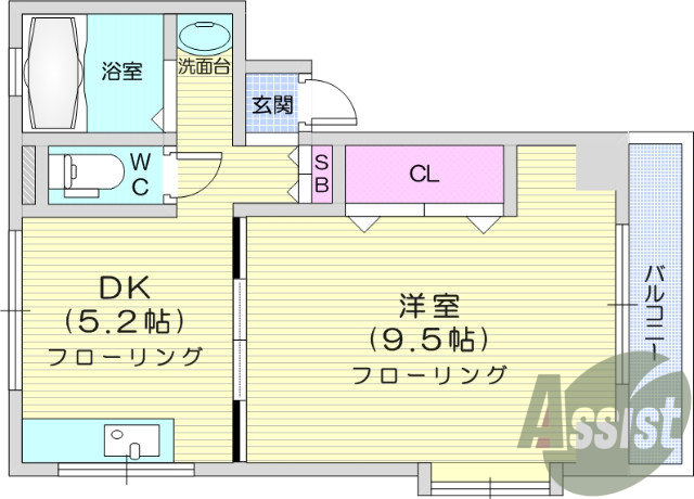 １ＤＫ、バストイレ別、エアコン、独立洗面台、シューズボックス
