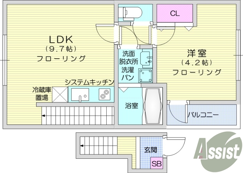１LDK、エアコン、システムキッチン、小型犬