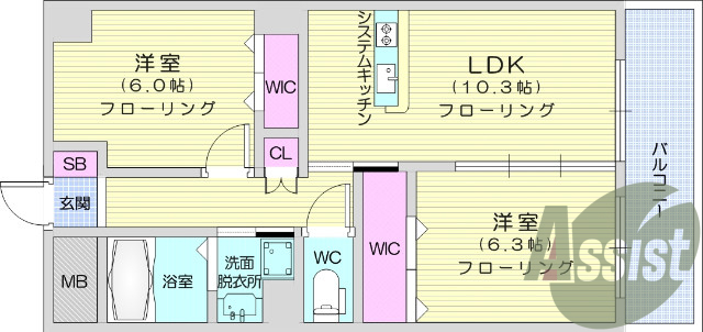 バス、トイレ別、ウォークインクローゼット、追焚機能
