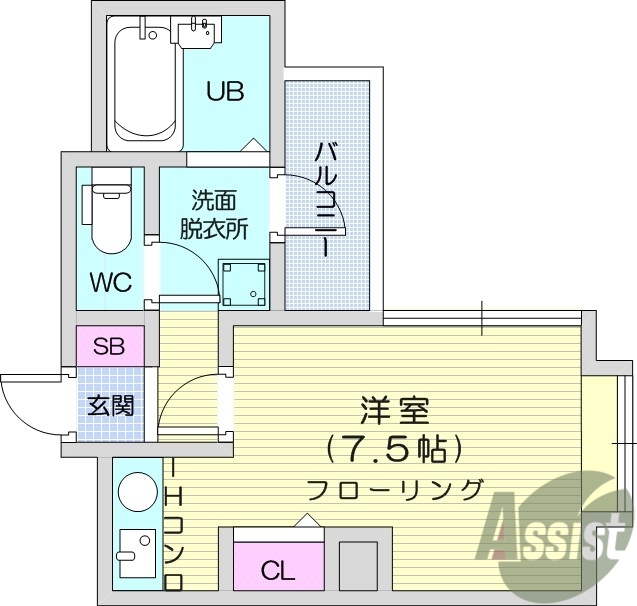 1R、エアコン、クローゼット、暖房便座、追い焚き機能
