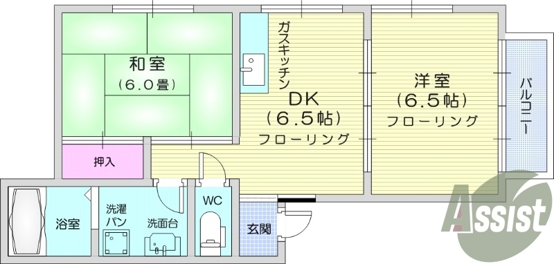 バストイレ別、和室、バルコニー、室内洗濯機置き場