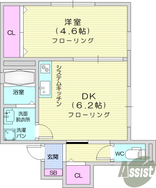 1ＤＫ、カメラ付きインターホン、追い焚き、浴室乾燥機