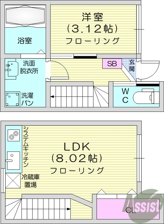 1LDK、追い炊き機能、温水洗浄便座付き、インターネット無料