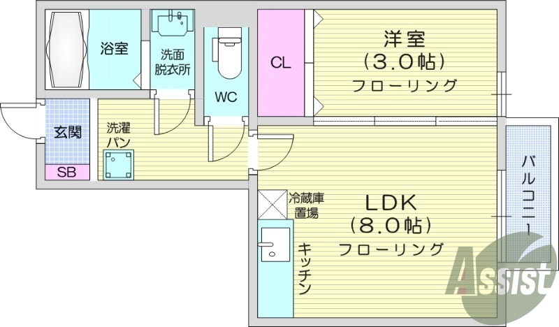 １LDK、モニター付きインターホン、インターネット無料