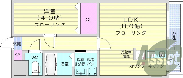 1LDK、TVモニターホン、エアコン、宅配ボックス