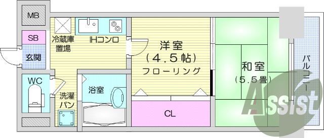 2K、エアコン、温水洗浄便座、照明器具、オートロック