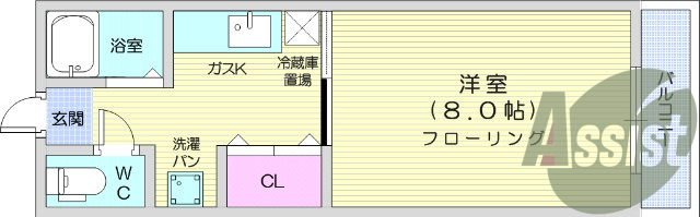 1K、モニター付きインターホン、BT別。