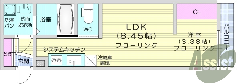 1LDK、オートロック、追い焚き機能、浴室乾燥機、エアコン