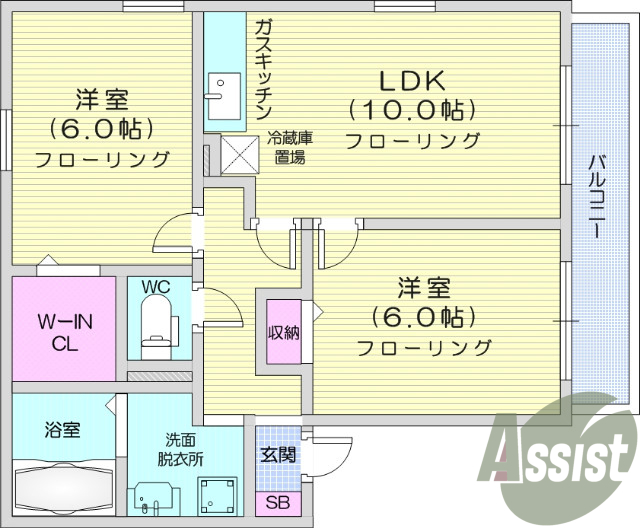 2ＬＤＫ、追い焚き、独立洗面台、ウォークインクローゼット