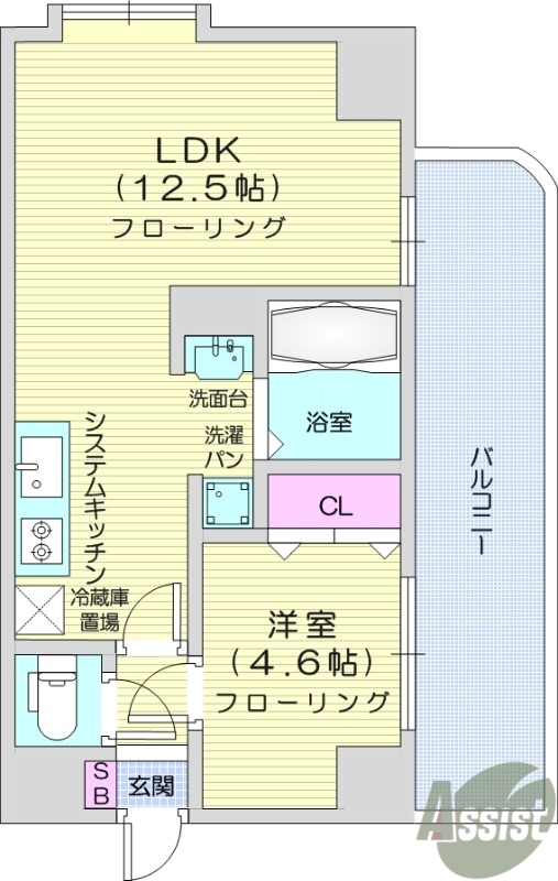 1LDK、システムキッチン、ウォシュレット、エアコン