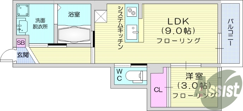 1LDK、浴室乾燥機、追い焚き、宅配ボックス、ネット無料