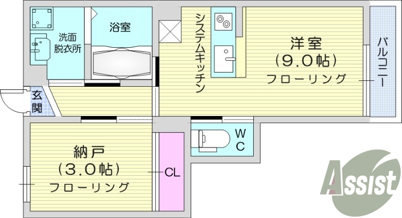 1LDK、浴室乾燥機、追い焚き、宅配ボックス、ネット無料