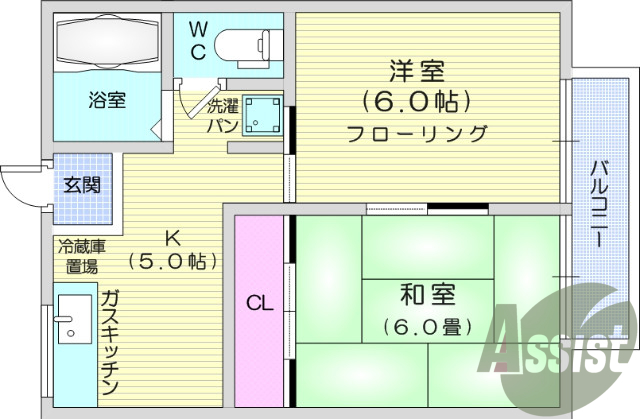 ２DK、追い焚き、エアコン、ペット可、駐車場無料