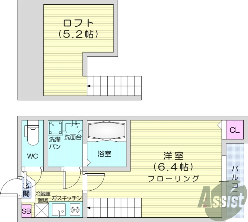1K、モニター付きインターホン、浴室乾燥、独立洗面台