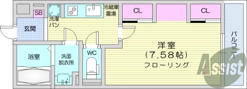 写真は別号室です。1K、システムキッチン、オートロック、南向