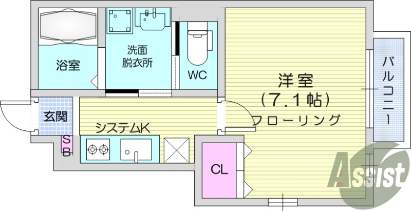 1K、エアコン、室内洗濯機置場、トイレ浴室別、収納