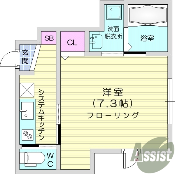 1K、追い焚き給湯、浴室乾燥機、南向き、ネット無料