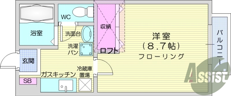 １K、浴室乾燥機、追い焚き、独立洗面台、