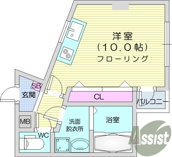 １Rですが、洗面所が独立してるので快適ですよ。