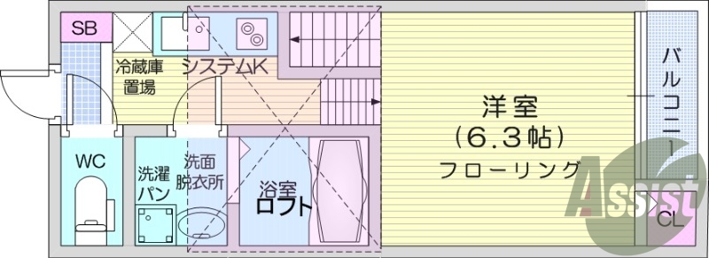 1K、浴室乾燥、追焚き、システムキッチン、インターネット無料