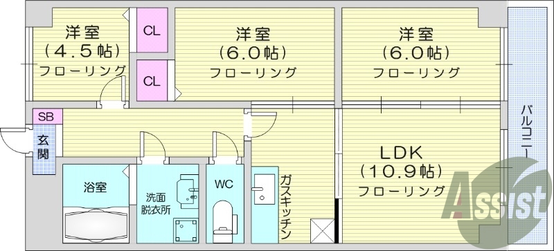1階の間取り図