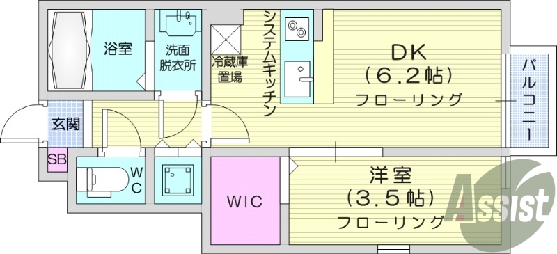 1DK、エアコン、追い炊き機能、浴室乾燥機