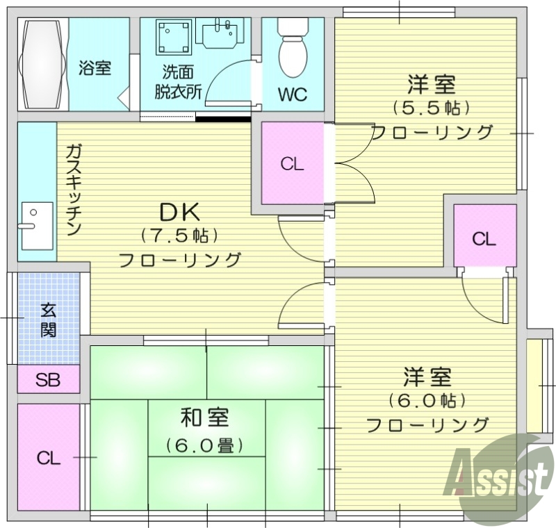 3DK、独立洗面所、追い焚き機能、収納、洋室、和室、出窓
