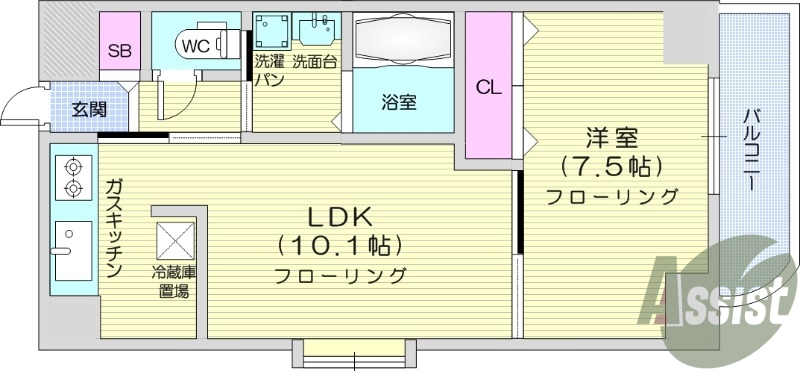 1LDK、エアコン、シャンプードレッサー