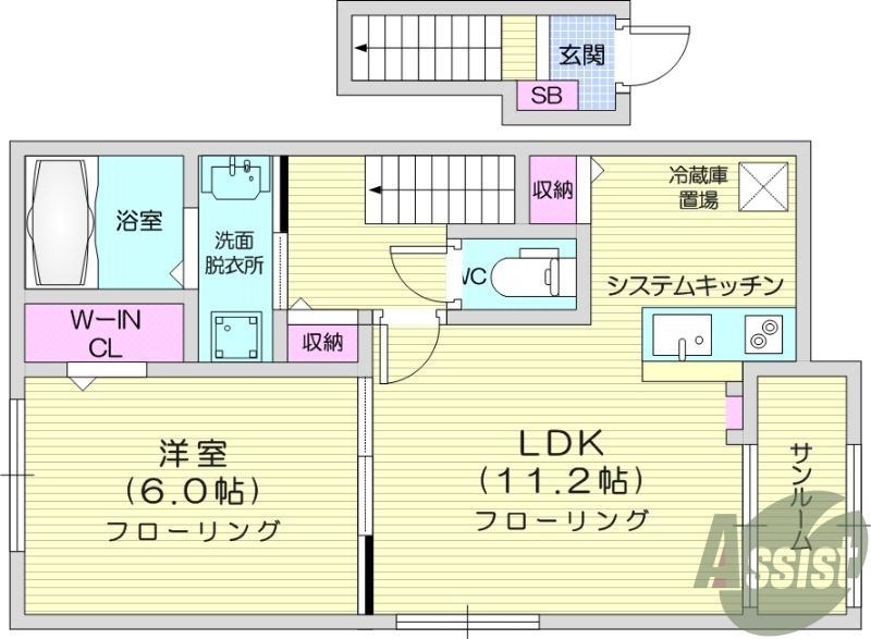 2LDK、追い焚き、宅配ボックス、浴室乾燥、エアコン2台