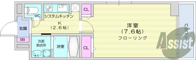 1K、ダブルロックキー、浴室乾燥機、ネット使用料無料