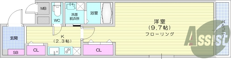 1K、ダブルロックキー、浴室乾燥機、ネット使用料無料
