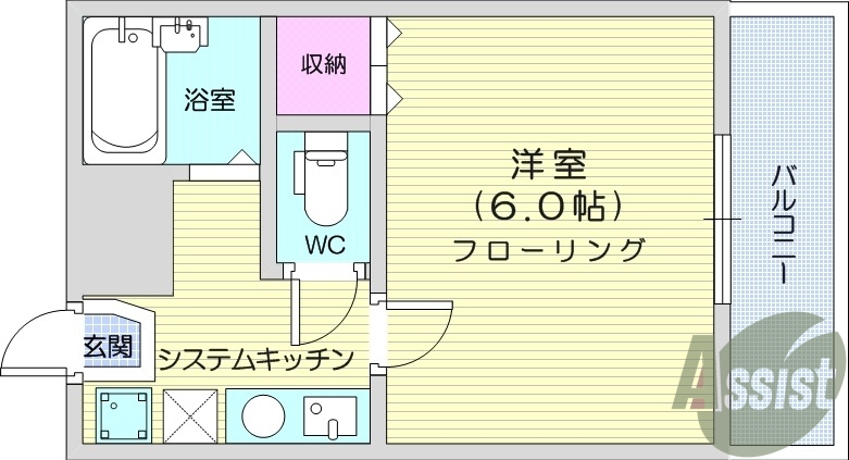 1K、3階、ネット使用料不要、温水洗浄便座、南西向き