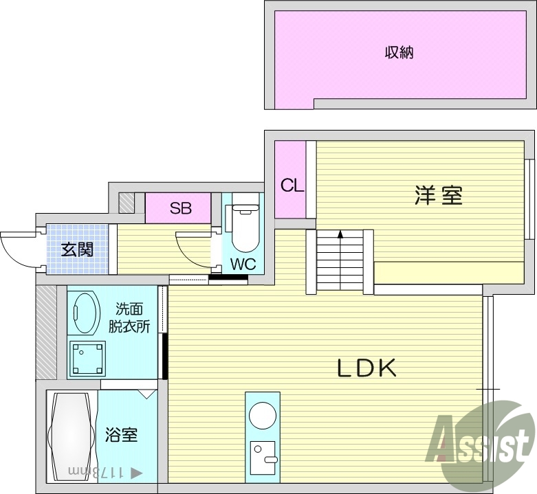 1LDK、エアコン、追い炊き機能、システムキッチン