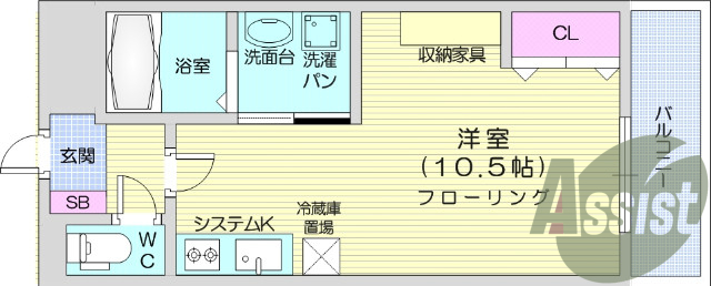 写真は別号室です。１R・ネット使用料無料、オートロック