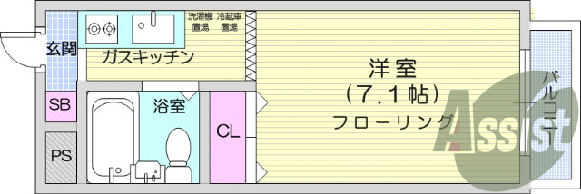 1R、南向き、日当たり良好、モニタ付きインターホン