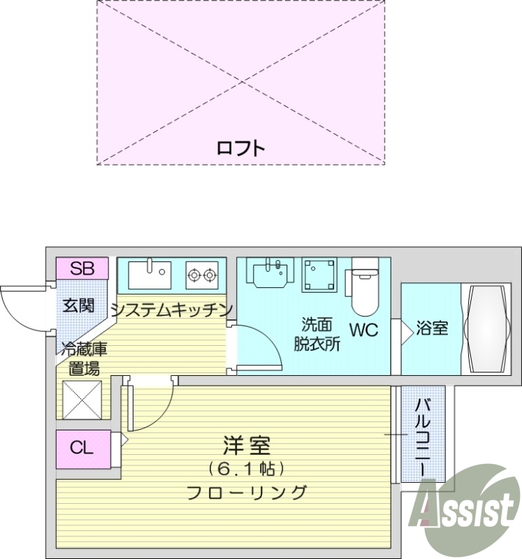 1K、追い焚き機能、インターネット無料、独立洗面台