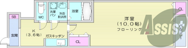 1K、浴室乾燥機、独立洗面台、シューズボックス