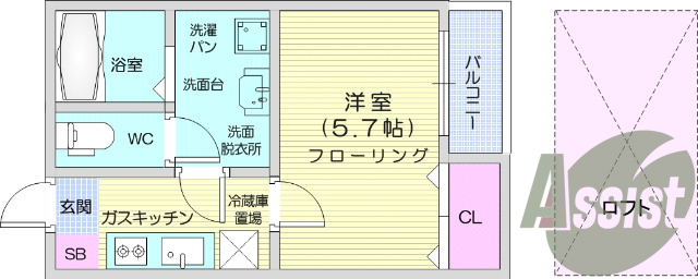 1K、モニター付きインターホン、エアコン