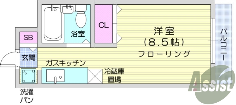写真は別号室です。1R、エアコン、光ファイバー、オートロック