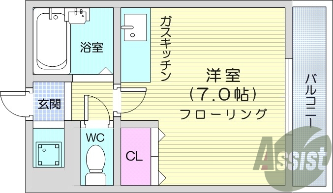 写真は別号室です。オートロック・バストイレ別・室内洗濯機置場