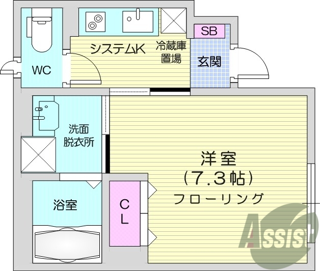 1K、浴室乾燥、追い炊き機能、ネット使用料不要、角部屋