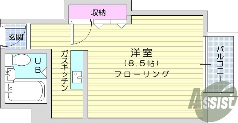 1R、WIFi無料、エアコン設備、鉄筋コンクリート、収納